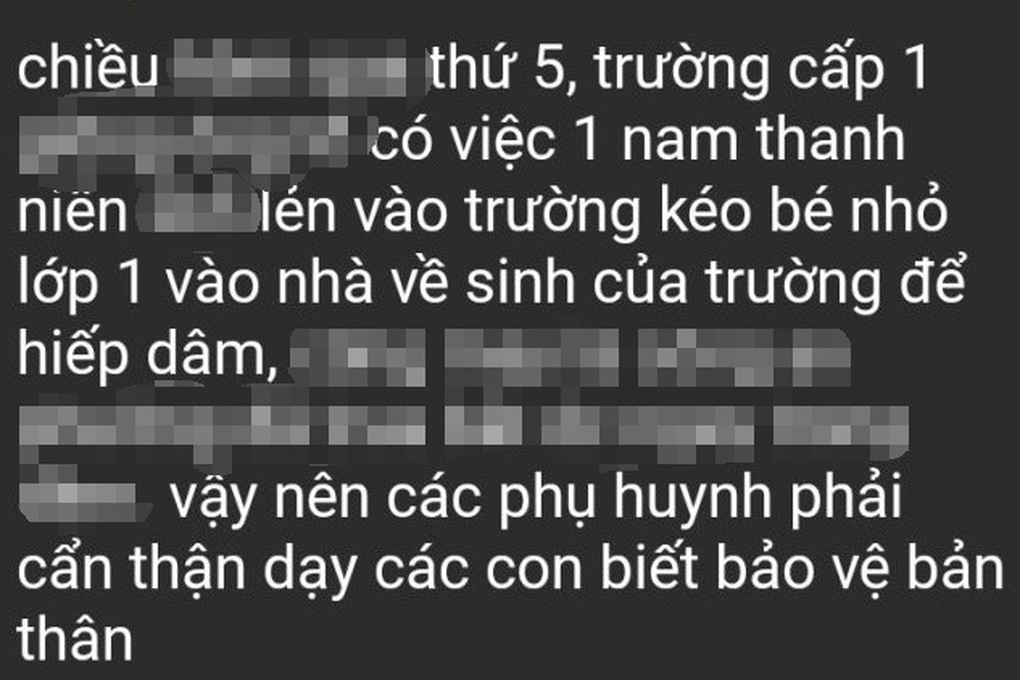 TPHCM: Bé gái 6 tuổi nghi bị kẻ lạ kéo vào nhà vệ sinh trường học xâm hại - 1